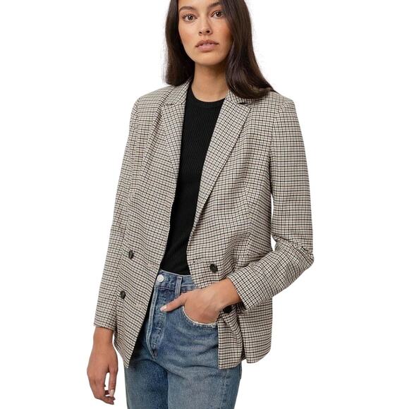 Rails Lightweight Double Breasted Jac Blazer in Honey Plaid size Medium - Picture 4 of 8